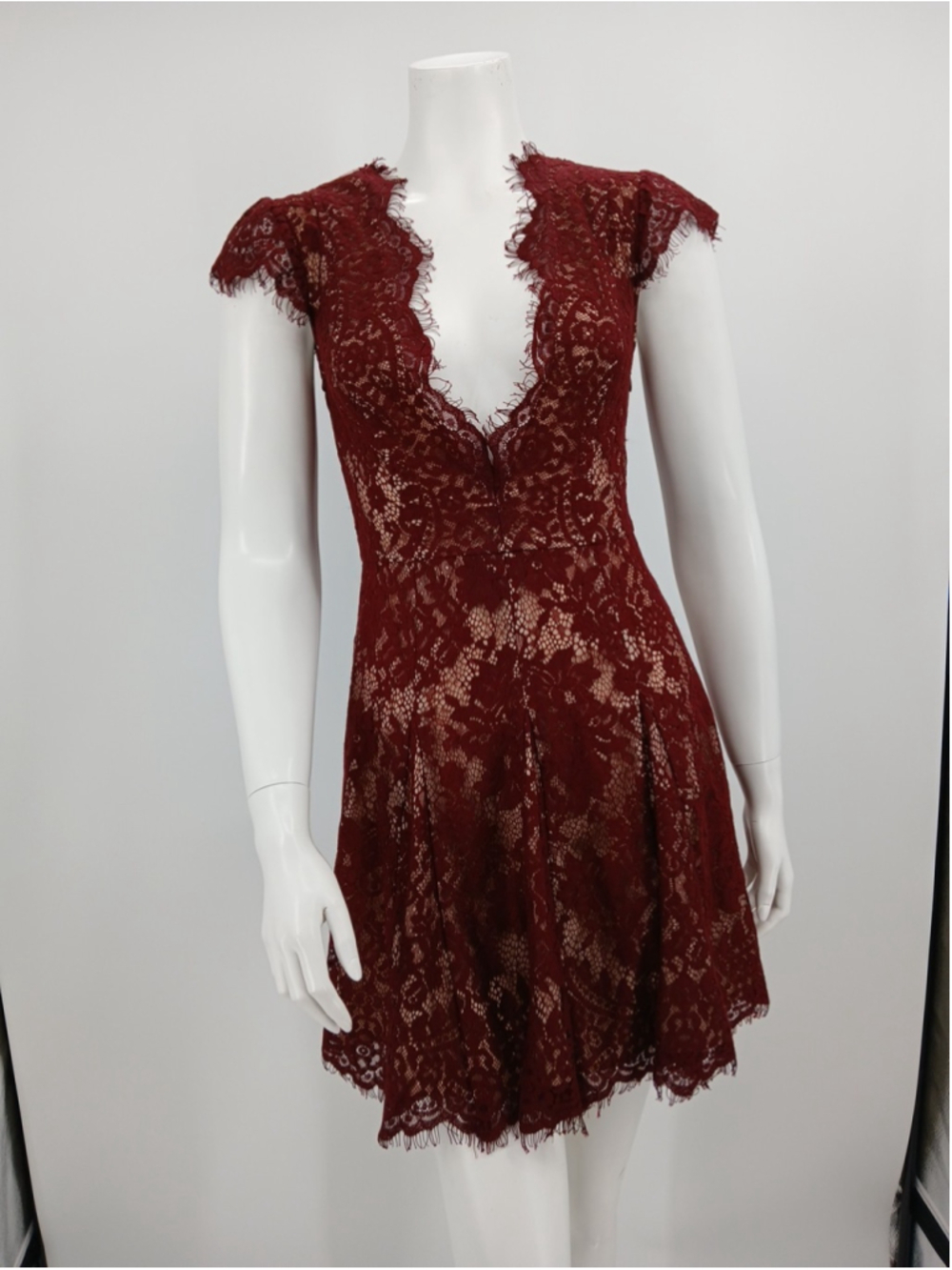 Free People The Jetset Diaries Fantasia Skater Dress in Maroon Size S Cocktail